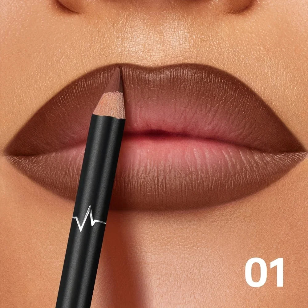 Pudaier 6-Color Waterproof Matte Lip Liner - Long-Lasting, Non-Transfer Formula, Matte Finish, 6 Versatile Shades